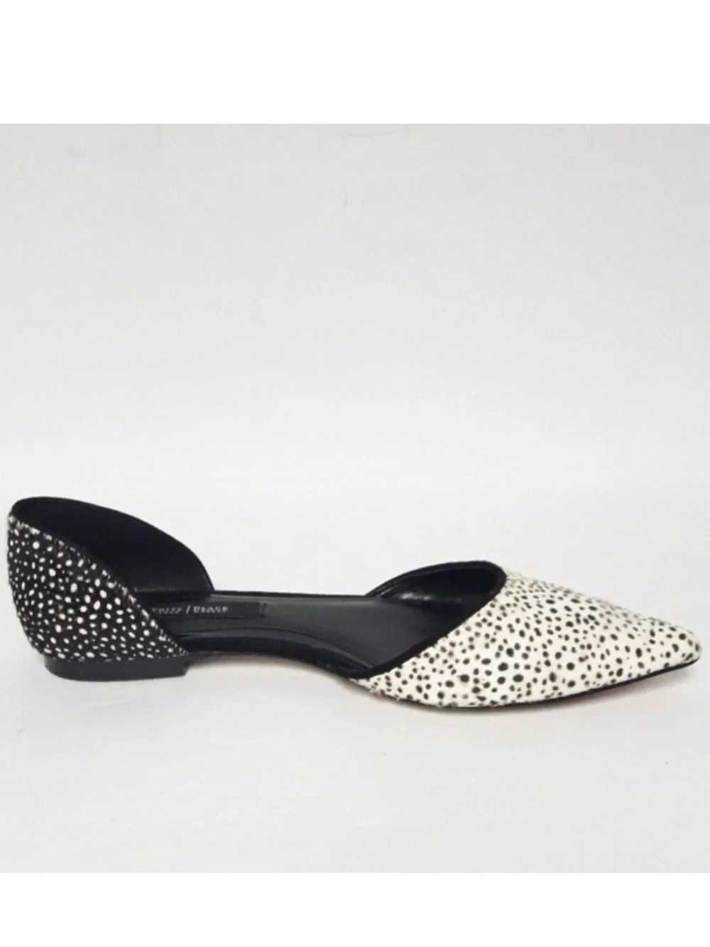 WHBM CALF HAIR SPOTTED POINTED TOE FLATS